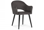 Стул Woodville на металлокаркасе Апри микровелюр графитовый / черный глянец 464178