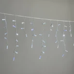 Гирлянда Бахрома 3,1 x 0,5 м белая с мерцанием белого диода 220В, 120 LED, провод белый каучук 2,3мм, IP65 Laitcom ECO120BLW-8-2W