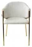 Стул DILL WZ2042-18 белая галька, фактурный велюр / золотой каркас