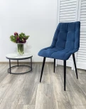 Стул CHIC-Q синий #29, велюр / черный каркас 4 шт/ 1 к
