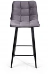 Стул полубарный UNO, бархат светло-серый 26/ чёрный конус Top Concept UNO 74737