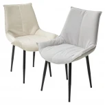 Обеденный стул M-City Осло Светло-бежевый Vivaldi #V02, велюр / черный каркас