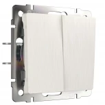 Выключатель двухклавишный (перламутровый рифленый) Werkel W1120013 (a051172)