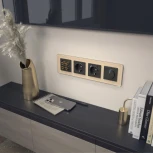 Рамка на 4 поста Elite (айвори, стекло) Werkel W0042443 (a057885)