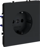 Розетка с заземлением (графит) Voltum S70 VLS040107