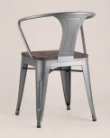 Стул Stool Group TOLIX ARM WOOD с подлокотниками серебристый УТ000001861