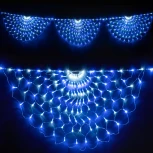 Светодиодная Сеть Радужная 3 x 0,5 м Бело-Синяя, 384 LED, Провод Прозрачный Силикон, IP65