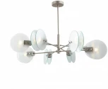Потолочная люстра на штанге iLamp Panorama 15598-8 SN+CL (220V, круглые)