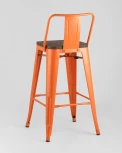 Стул полубарный Stool Group TOLIX WOOD со спинкой оранжевый глянцевый УТ000001860