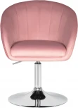 Кресло дизайнерское DOBRIN EDISON (розовый велюр (1922-16)) 8600-LM 8600-LM, цвет сиденья розовый (1922-16), основания хром