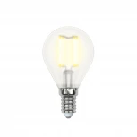 Лампочка светодиодная груша прозрачная E14 6W 3000K Uniel LED-G45-6W/WW/E14/FR PLS02WH