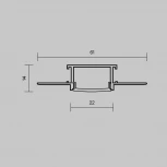 Алюминиевый профиль встраиваемый под гипсокартон скрытого монтажа 61x14 серебро, 3 м, ALM-011-S-3M Maytoni 636009