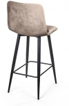 Стул полубарный UNO, бархат пепельно-бежевый 25 / чёрный конус Top Concept UNO 74732