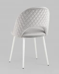 Стул велюр с ромбами светло-серый белые ножки Stool Group УТ000025808