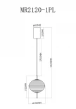 Подвесной светодиодный светильник MyFar Claire MR2120-1PL (220V, на проводе, шар, IP40)