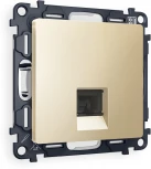 Комплект механизма Ambrella Volt компьютерной розетки ALFA MA612010 Шампань RJ-45(8P8C) CAT6 с защитной шторкой QUANT