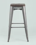 Стул барный Stool Group TOLIX WOOD серебристый матовый УТ000000498
