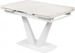 Стол Bradex Home Vito раскладной 120-184x80x75см, керамогранит белый мрамор, белый (RF 0483)