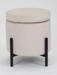 Пуф MyFar Фрэнк с ящиком светло-бежевый велюр MF1022-1