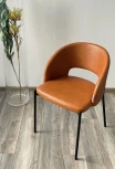 Стул AGNES PUA-19 коньячный, PU, черный каркас