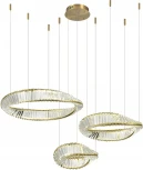 Подвесной светильник ярусный ST Luce Ritorto SL6204.311.03 Латунь/Прозрачный LED 1*97W 4000K (220V, на тросе, круглые)