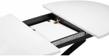 Стеклянный стол Woodville Лауриц d1000 раскладной белый / черный 504213
