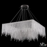 Подвесная люстра светодиодная APL LED Sicilia SH04.86.2D.B.Ni.4000 (220V, хрусталь, на тросе)
