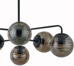 Потолочная люстра на штанге Escada Twilight 646/6P 6х60Вт Е27, металл/стекло, черный (220V, шарики)