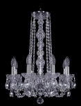 Подвесная люстра Bohemia 1402 1402/8/141/h-57/Ni (220V, хрусталь, на цепи, подсвечник, свеча)