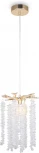 Подвесной светильник Freya Mineral FR1010PL-01G (220V, хрусталь, на проводе, листья, ветки)