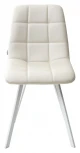Стул CHILLI SQUARE HK017-01 светло-бежевый, PU/ белый каркас