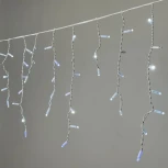 Гирлянда Бахрома 3,1 x 0,5 м белая с мерцанием белого диода 220В, 120 LED, провод белый каучук 2,3мм, IP65 Laitcom ECO120BLW-8-2W