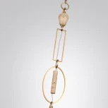 Подвесной светильник Odeon Light Krema 5441/1 сатинированн.латунь/прозрачн./металл/стекло/травертин/веревка G9 LED 6W (220V, подвески, на цепи)