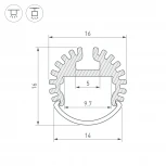 Профиль ARH-ROUND-D16-2000 ANOD (Arlight, Алюминий) 039217 ARH-ROUND