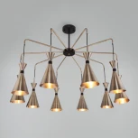 Умная потолочная люстра Wi-Fi на штанге Bogate's Glustin 316/10 латунь / черный (220V, управление смартфоном, голосовое управление, умный дом - Minimir Home, Алиса, Маруся, Салют)