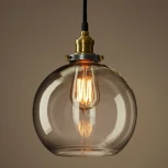 Подвесной светильник Loft Clear Glass Sphere Cloche Дымчатый ImperiumLoft 40,189 (73694-22) (220V, на проводе, шар)