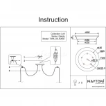 Основание подвесной люстры Maytoni Dakota на 5 ламп, черный