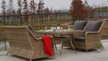 Кресло плетеное из искусственного ротанга, цвет соломенный 4SIS Гляссе YH-C1579W-2
