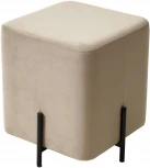 Пуфик для гостиной M-City ФЕЛИКС квадратный, бежевый #5, велюр / черный каркас
