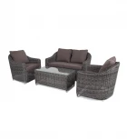 Лаунж-зона из искусственного ротанга, цвет графит 4SIS Кон Панна KPS2C2TJ-4-SET graphite
