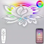 Потолочная люстра Natali Kovaltseva Sand LED LAMPS 81336 160W, белый, LED с RGB подсветкой (220V, пульт управления, управление смартфоном, цветы)