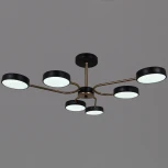 Потолочная люстра на штанге светодиодная Reluce 03325-0.3-06 BK+COPPER (220V)