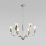 Подвесная люстра Wi-Fi Eurosvet Rhyton 60167/6 никель (220V, управление смартфоном, голосовое управление, умный дом - Minimir Home, Алиса, Маруся, Салют, на цепи)