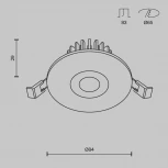 Встраиваемый светильник Zen 3000K 1x7Вт 75° LED Maytoni Technical DL038-2-L7B (220V)