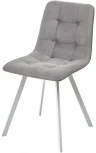 Стул CHILLI-Q SQUARE светло-серый #26, велюр / белый каркас, 4 шт./1 к