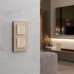 Умный сенсорный выключатель двухклавишный с подсветкой (шампань) Werkel W4523011 (a064146)