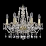 Подвесная люстра Bohemia 1413 1413/6/165/G (220V, хрусталь, на цепи, подсвечник, свеча)