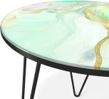 Столик журнальный Sheffilton SHT-CT27 лазурно голубой/черный муар от фабрики Sheffilton