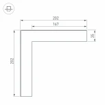 Угол SL-LINIA65-F внешний (Металл) 030125 Arlight