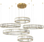 Подвесной светильник ярусный Loft It Crystal ring 10135/5 Gold (LED, 220V, на тросе)